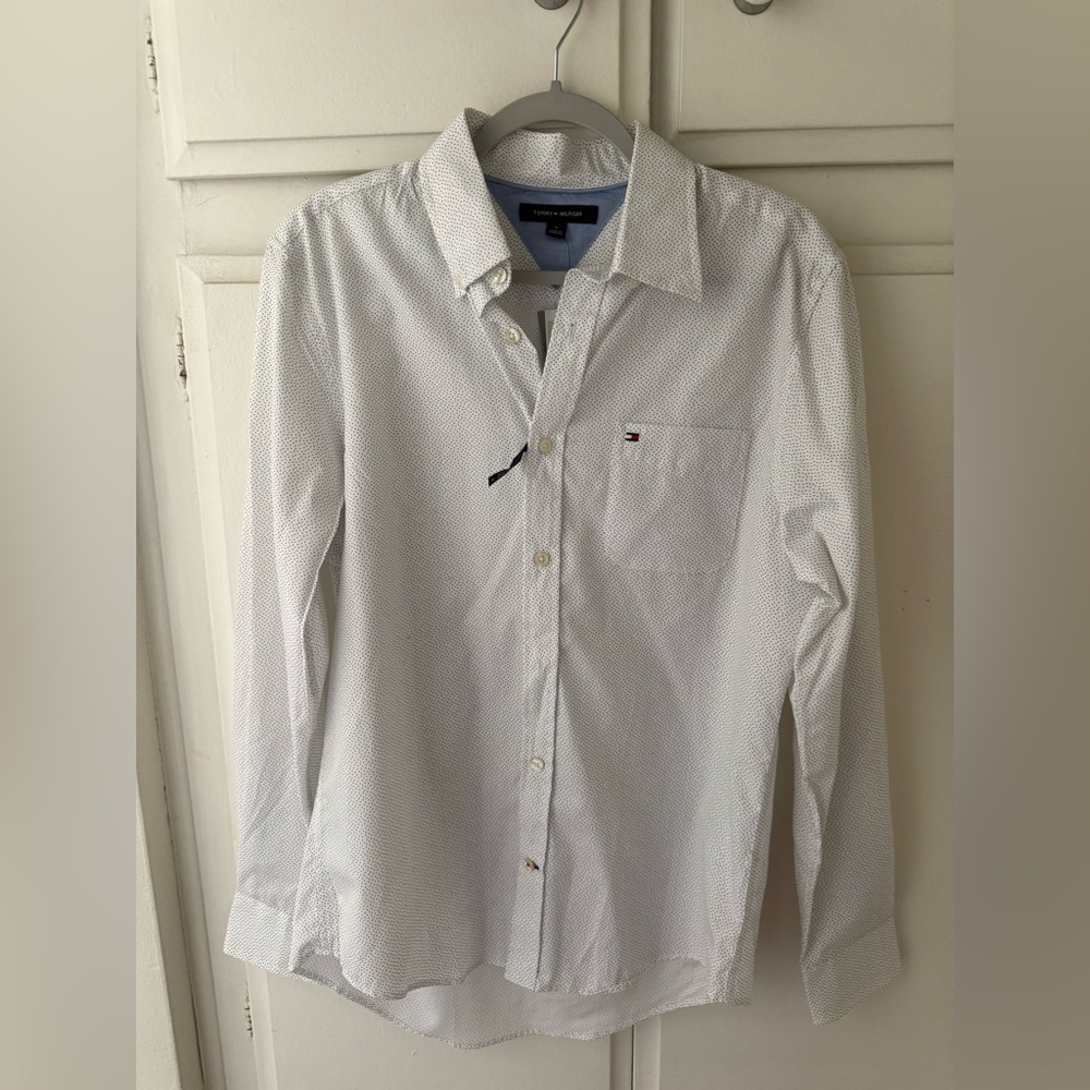Tommy Hilfiger White Shirt with Black Dots